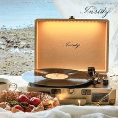 [완전무선] 인사이디 휴대용 무드등 LP 턴테이블 블루투스 스피커 핸드메이드 IBT-Retro LED