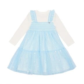 [여주점] 연블루 별 샤 배색 원피스 (Q51DCO250)