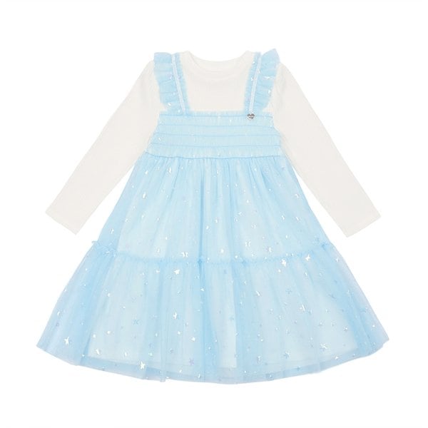 [여주점] 연블루 별 샤 배색 원피스 (Q51DCO250)