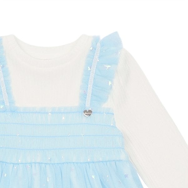 [여주점] 연블루 별 샤 배색 원피스 (Q51DCO250)