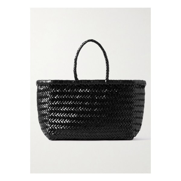 뱀부 트리플 점프 스몰 우븐 가죽 토트 블랙 1647597330046821