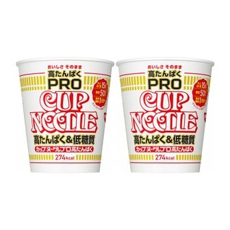  닛신 컵누들 PRO 고단백 저당질 컵라면 74g x2개묶음