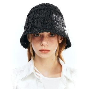 Patch Flower Bucket Black