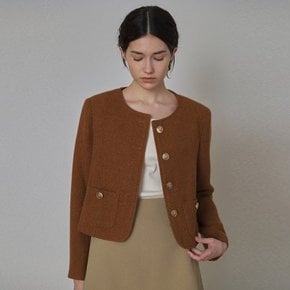 Tweed button Jacket - Brown