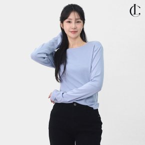 여자 간절기 라운드 레이온 스판 부드러운 무지 긴팔 티셔츠 얇은 이너 LATO004