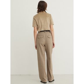 Wool Blend Wide Pleated Slacks_TAUPE