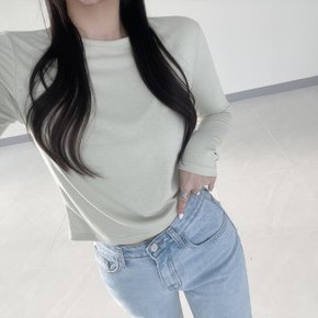 / 여성 라운드 데일리 기본핏 스판 긴팔 이너 티셔츠