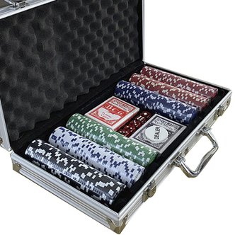  카지노칩 세트 국제규격 숫자칩 세븐 카드 포커칩 게임칩 300pcs
