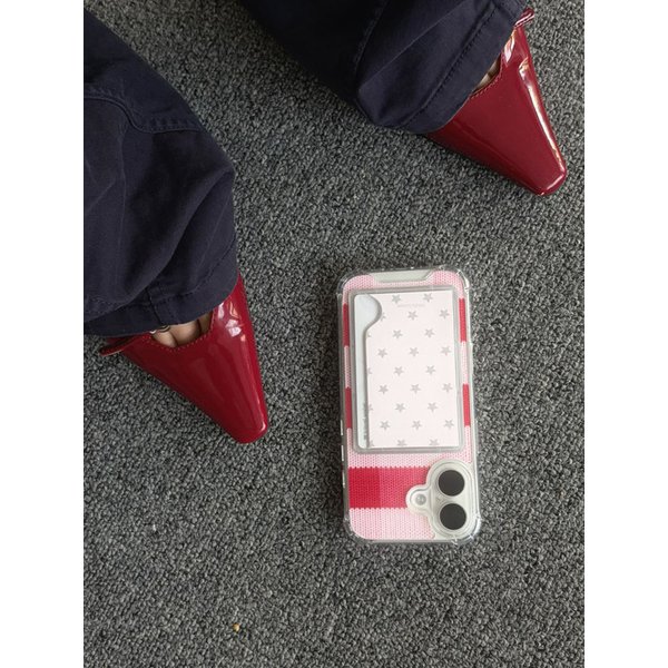 [탱크카드수납] Pink Check  폰케이스