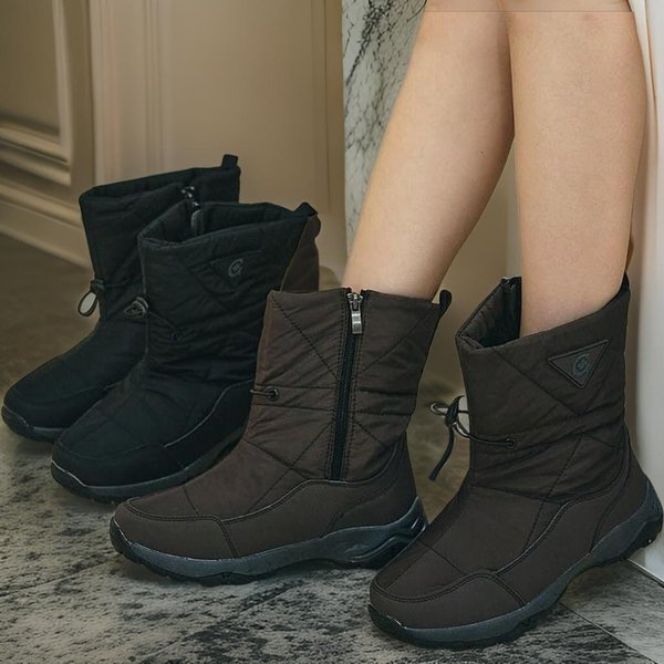 [옷자락] 여성 스트링 캐주얼 패딩 조절 앵클부츠