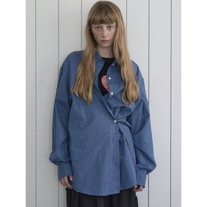 Nerd oversize wrap shirt_blue check