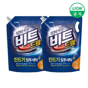 비트 [라이온] 비트 진드기침투 액체세제 리필 2L X 2개 (일반/드럼용 택1)..