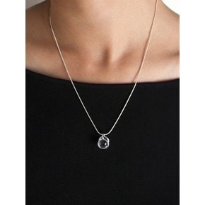 stem stone necklace-M-silver