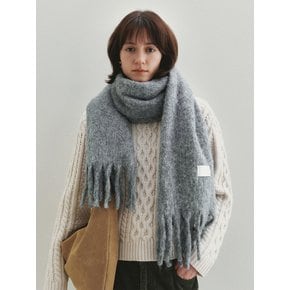 Chunky Tassle Wool Muffler (Gray)