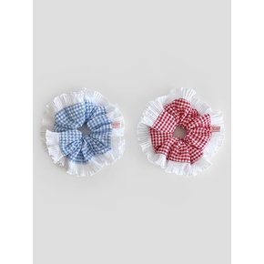 gingham check scrunchie (2colors)