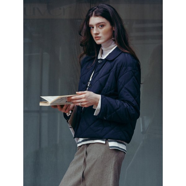 Collar Crop Padding Jacket_2color