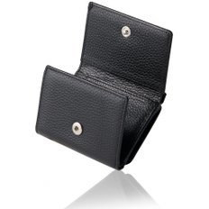 [NEESE] 지갑 미니 지갑 작은 접이식 지갑 맨즈 레이디스(블랙)