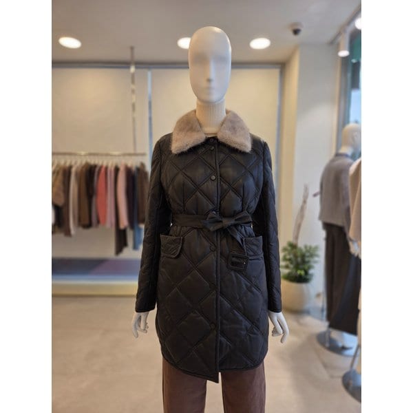 [여주점] [더 아이잗] 여성 퍼카라 벨티드 양가죽 자켓(IRBA3LT131)