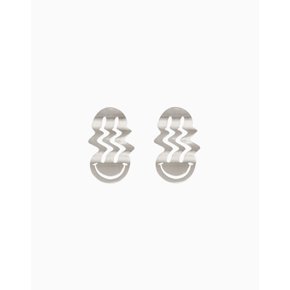 CHEESE MELT EARRINGS SILVER 스마일 귀걸이 실버 MEDIUM