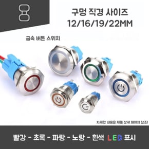 빛나는 선택 전원 및 링 LED 스위치 - 22mm