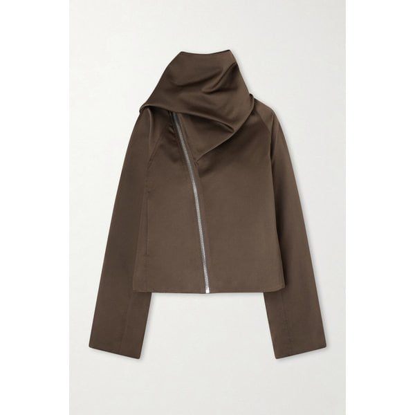 크롭 스카프 플라이트 새틴-쉘 재킷 46376663162948526