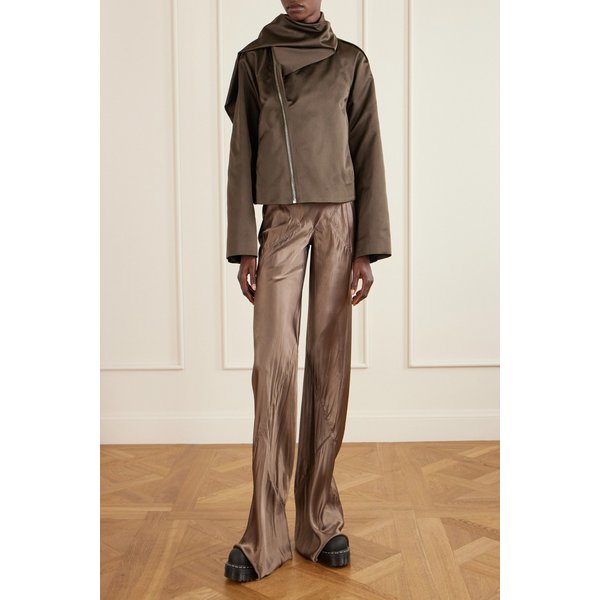 크롭 스카프 플라이트 새틴-쉘 재킷 46376663162948526