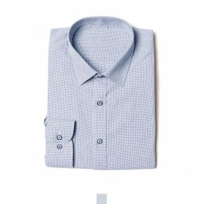 남성 소라색 패턴 긴팔 슬림핏 셔츠 DMG SHA Q4533969_P420292286
