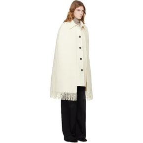 오프 화이트 프린지 케이프 코트 261-WRO0266-FB0471-264 WINTER WHITE