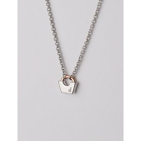 [14K+SV] Lock Initial Necklace