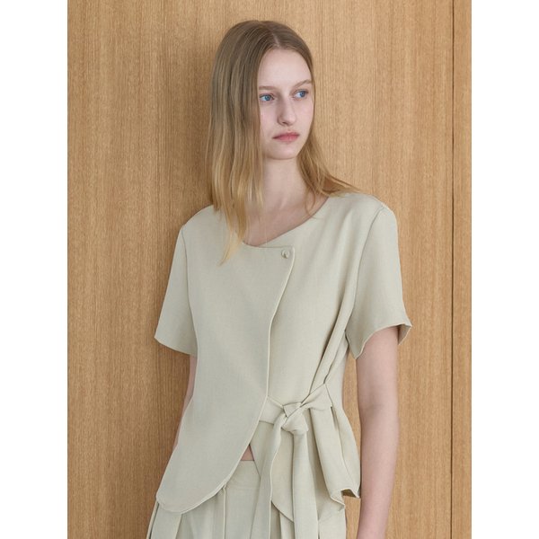 무드 랩 블라우스 라이트 베이지 amr2314