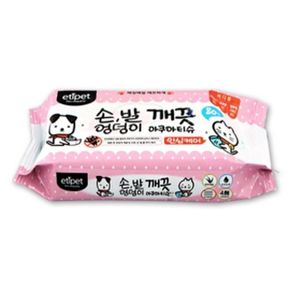 강아지 흙먼지제거 고양이 바디용 손발 물티슈 20매 X ( 4세트 )