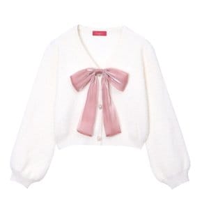 / Ivory Pong Pong Lovely Ribbon Soft Cardigan