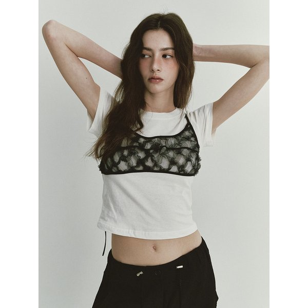 [리퍼브]SEE-THROUGH LAYERED TOP (BLACK)