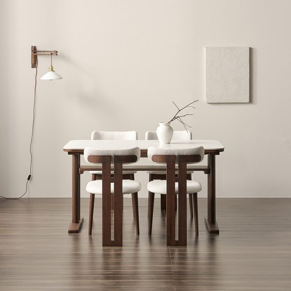 코첼 포세린 세라믹 원목 4인식탁