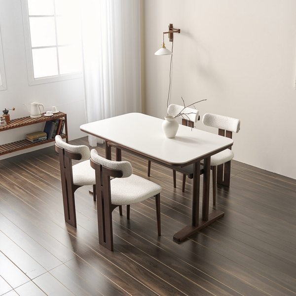 코첼 포세린 세라믹 원목 4인식탁