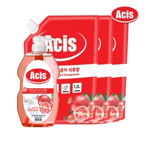 베이킹소다 주방세제 석류향 780ml  x1개+리필 1.2L x3개 설거지 1종주방세제