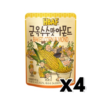  바프 군옥수수맛 아몬드 견과류간식 40g x 4개