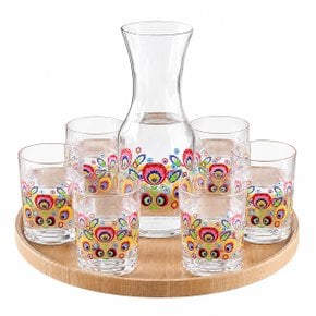 유리물잔세트 포크 250ML 6개 폴란드 전통디자인 컵 크리스탈