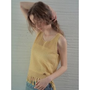 [디렉터PICK]Handmade Fringe Sleeveless Knit_Light Yellow(OC26KN21)