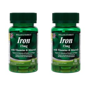 [해외직구]Holland & Barrett Iron Vitamins & Minerals 홀랜드앤바렛 철분제 15mg 비타민 미네랄 100정 2팩