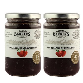  바커스 뉴질랜드 스트로베리 딸기잼 Barkers New Zealand Strawberry Preserve 350g 2개