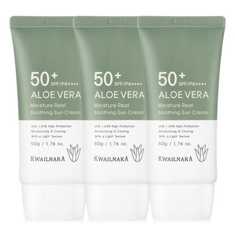 과일나라 알로에 모이스처 선크림 50ml x 3개 SPF50+ PA++++ 논나노 무기자차