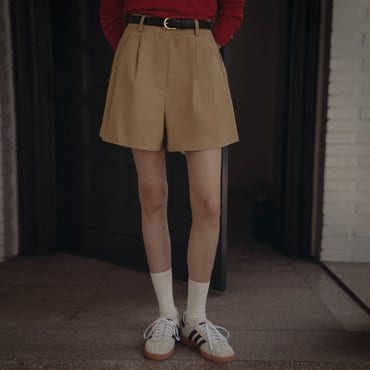 틸아이다이 Classic Two turk cotton short pants_Beige