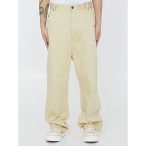 Beige cotton trousers Trousers HTR102.CO0009_709 Cream