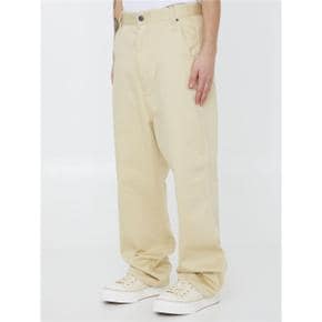 Beige cotton trousers Trousers HTR102.CO0009_709 Cream