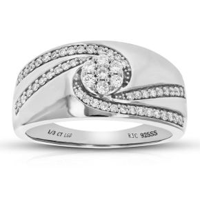 5390327 Vir Jewels 1/3 cttw Round Cut Lab Grown Diamond Wedding Band 53 Stones .925 Sterli