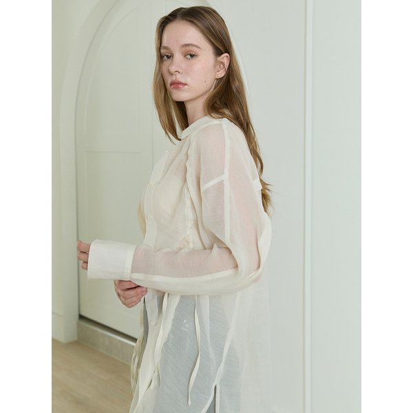 Dreamy Organza String Shirts_Ivory