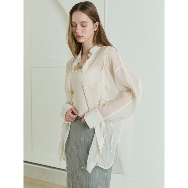 Dreamy Organza String Shirts_Ivory