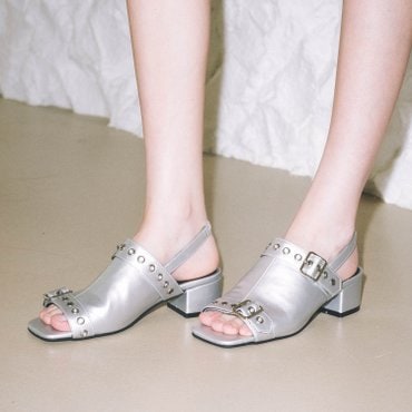솔트앤초콜릿 더블 버클 아일렛 샌들 412424008 (5cm/3colors)