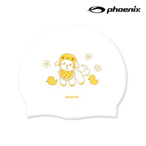 PSC-03 디자인 실리콘 수영모 퍼피앤덕스 화이트